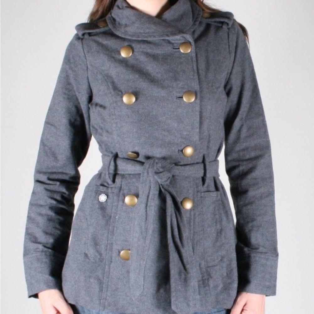 Obey Gray Trench Coat Jacket